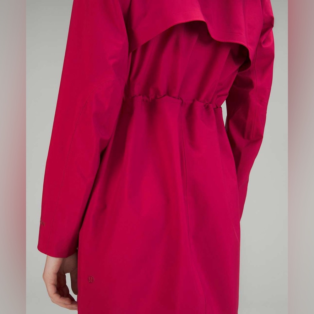 Lululemon Rain Rebel Jacket•Waterproof Long Coat•Pomegranate•FLAWLESS•Sz 10 - Picture 6 of 16